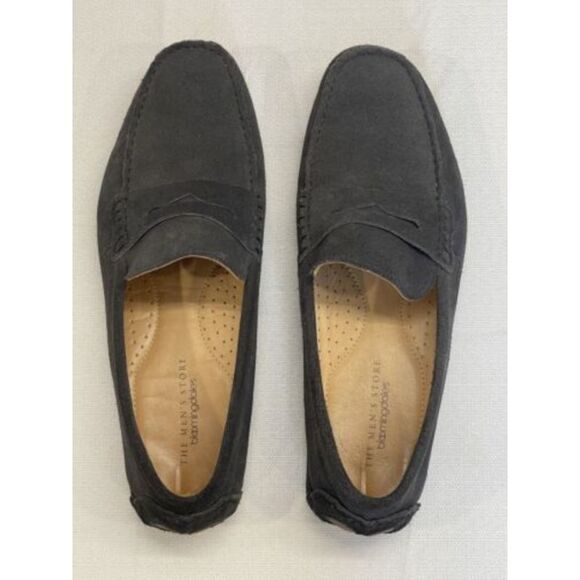 THE MENS STORE Mens Gray Penny Drive Square Toe Slip On Leather Loafers 7.5 - Picture 4 of 4